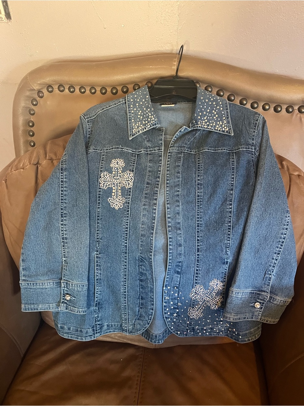 Lady Noiz Black Denim Label Jacket with Red Logo